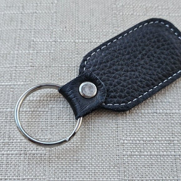 Keychains Black Genuine Leather Keys Holder Handmade Key Ring New - Picture 4 of 9